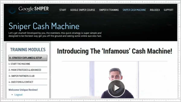 The Sniper Cash Machine Course Last Updated 2014