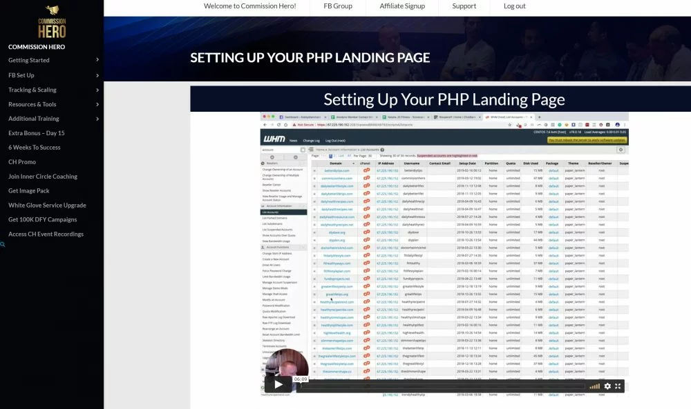 Setting up your landing page