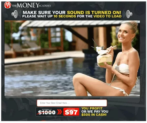 Landing Page Of The Money Academy