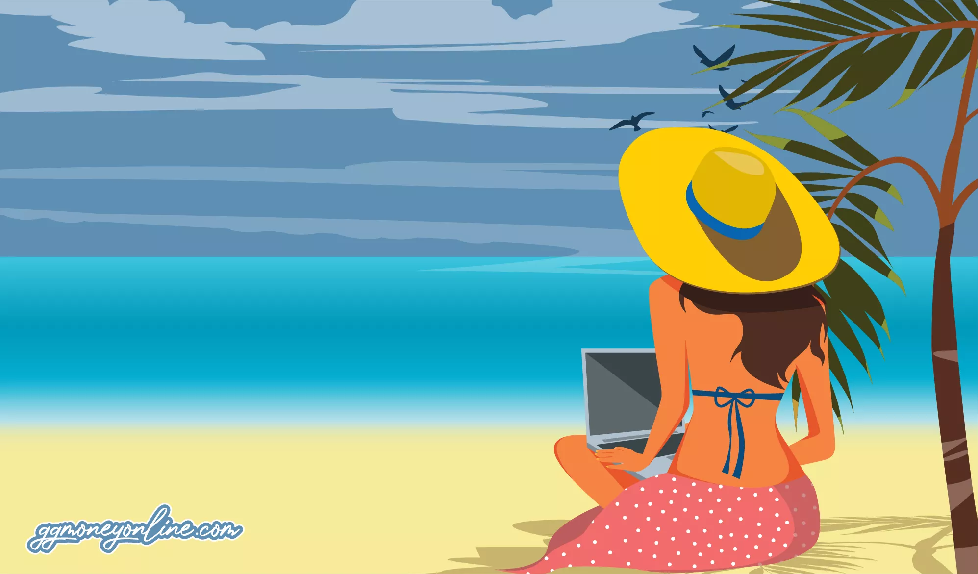 beach laptop lifestyle