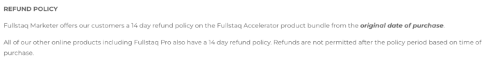 Does Fullstaq Marketer Offer A Refund Policy