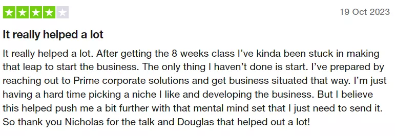 Douglas James Training Review Positive User