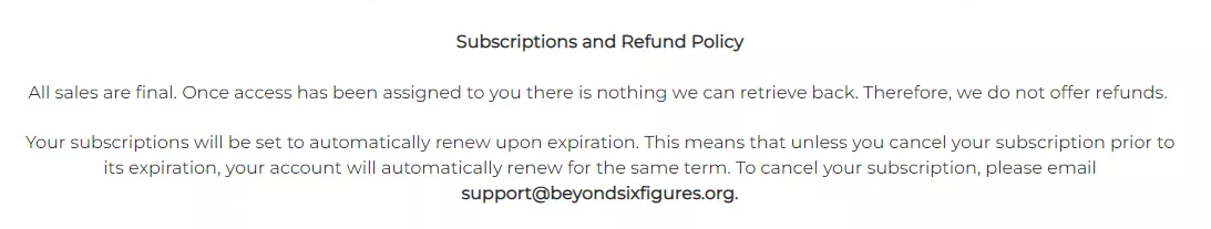 refund policy
