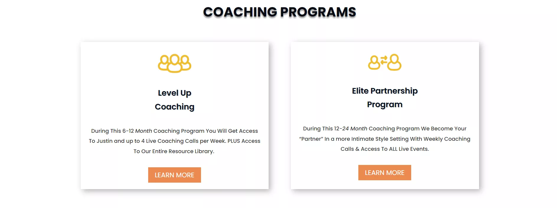 Justin Colby Coaching Programs
