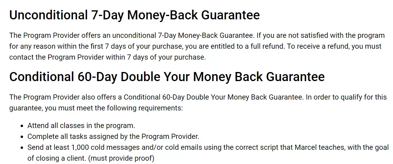 Money Back Guarantee For The Chat Money System