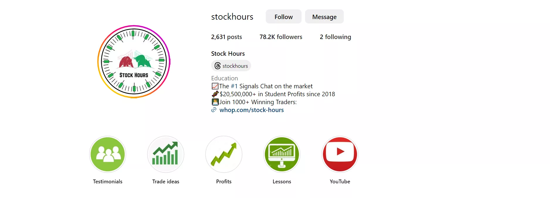 Stock Hours Instagram Page