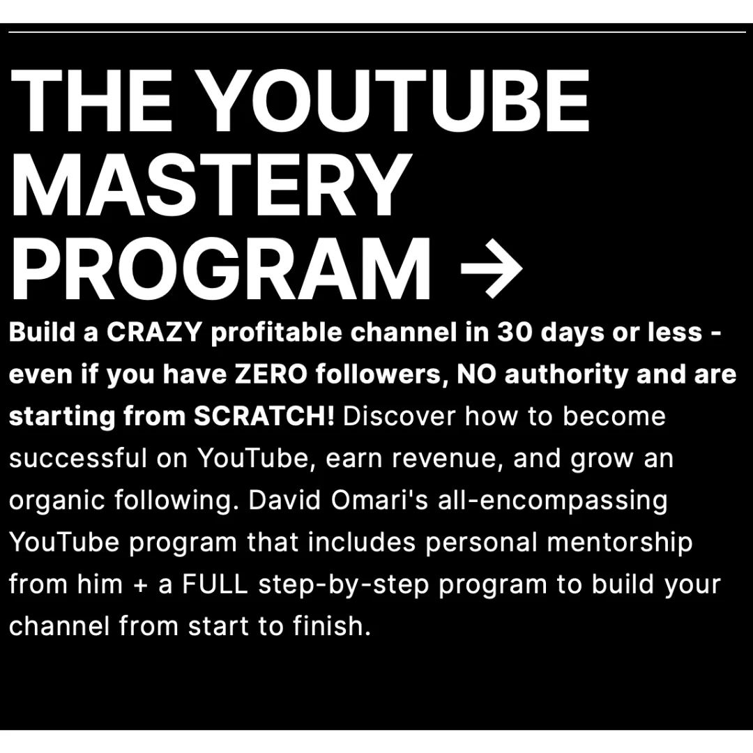 The Youtube Mastery Program
