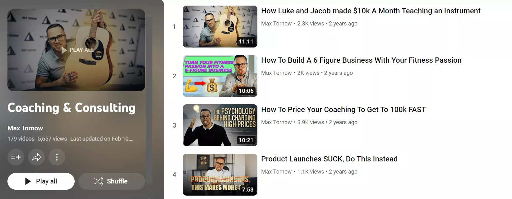 Max Tornow Coaching YouTube Channel